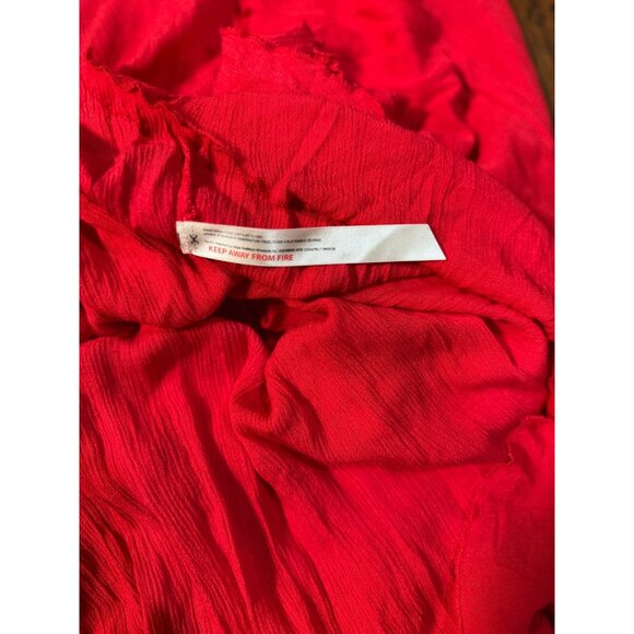 NEW Free People Size S Adella Maxi Slip Dress Sleeveless Boho Crochet Lace Red - Picture 11 of 15